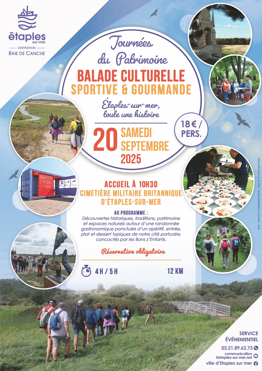 Affiche balade culturelle sportive et gourmande 2025 – bleue copie